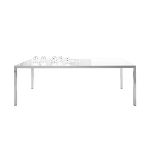 table - Table LIM 04  plateau cristal / structure anodise  B. Fattorini