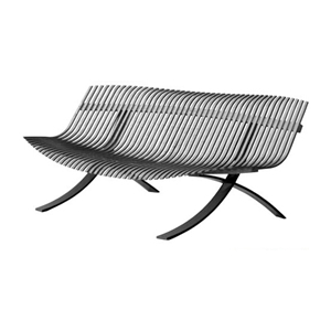 banc de jardin - pitement noir - Charivari Juliette Liberman