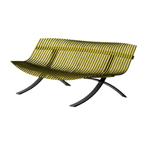 banc de jardin - pitement gris - Charivari Juliette Liberman