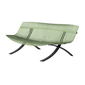 banc de jardin - pitement gris - Charivari Juliette Liberman