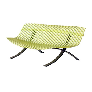 banc de jardin - pitement gris - Charivari Juliette Liberman